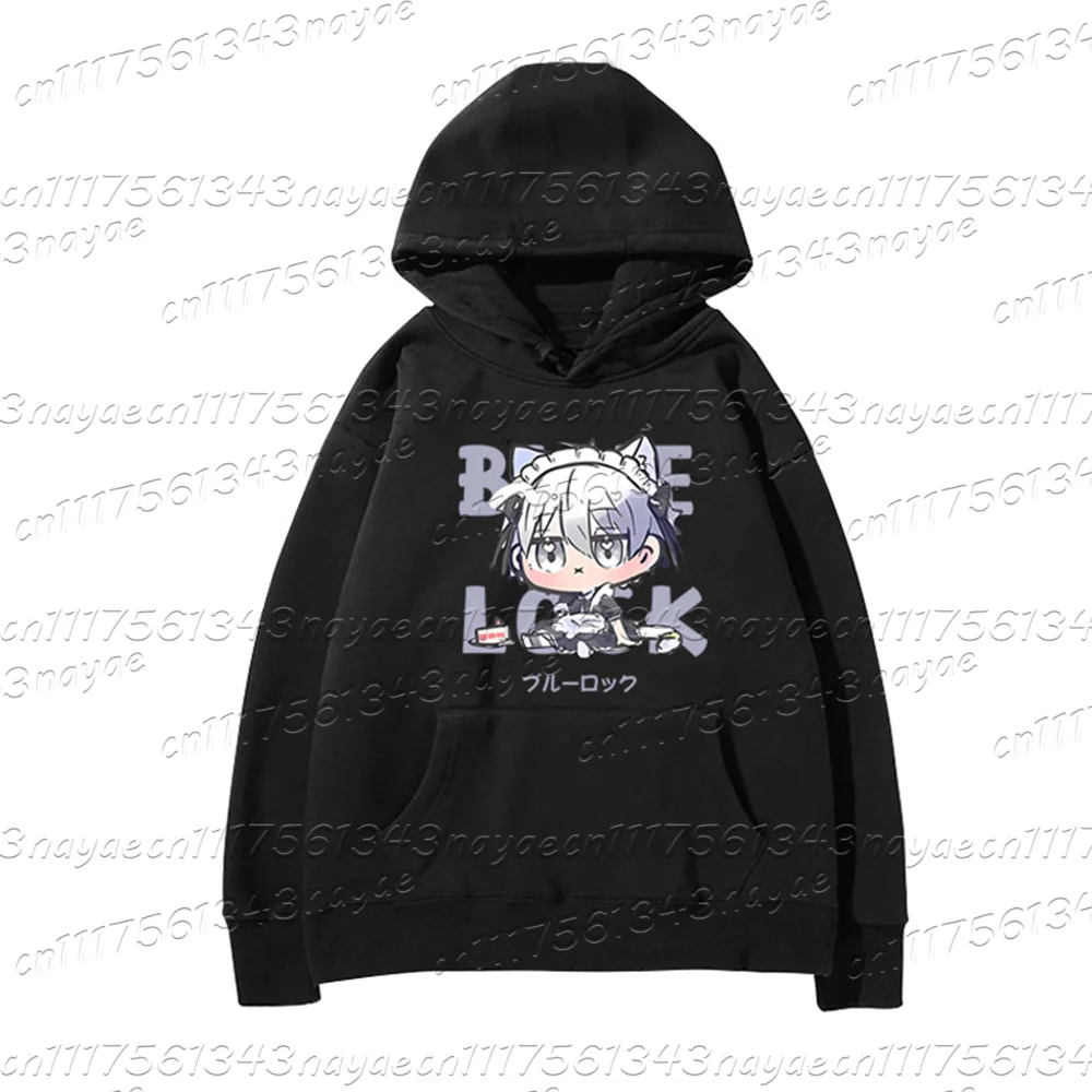 Japanese Anime Blue Lock Hooded Sweatshirt For Autumn and Winter Men's and Women's Loose Casual Children's Long Sleeved Top