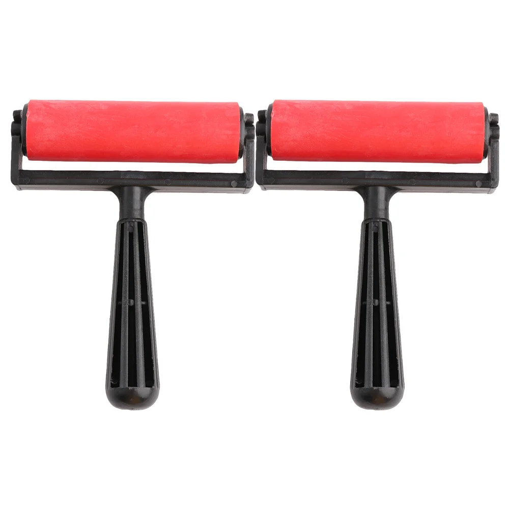 2 قطعة 10 سنتيمتر البلاستيك الطباعة الأسطوانة ل المتداول أسفل يطبع سهلة التنظيف الفن أداة للحرف اليدوية اللوحة لوازم ختم