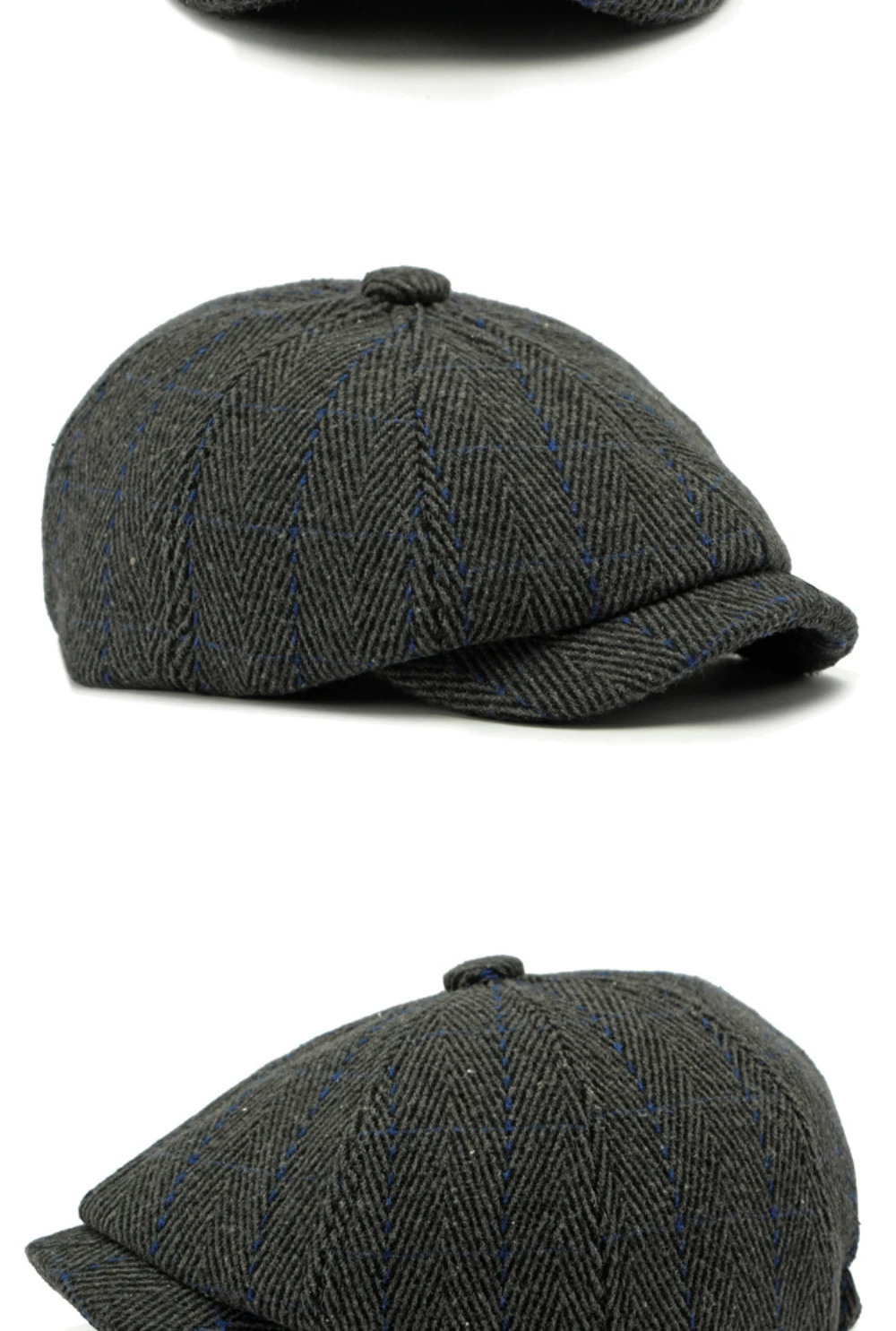 HT4557 Männer Frauen Berets Neue Herbst Winter Hut Retro Achteckige Flache Kappe Künstler Maler Baskenmütze Hut Männlich Weiblich Plaid Ivy Baskenmütze Kappe – Detail 7