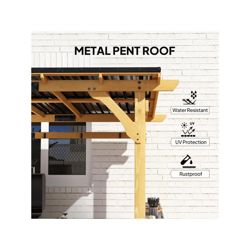 مظلة شواء شواء خشبية، مأوى للطهي في الهواء الطلق، مقاومة للماء والأشعة فوق البنفسجية، مثالية لحفلات الشواء في الفناء الخلفي