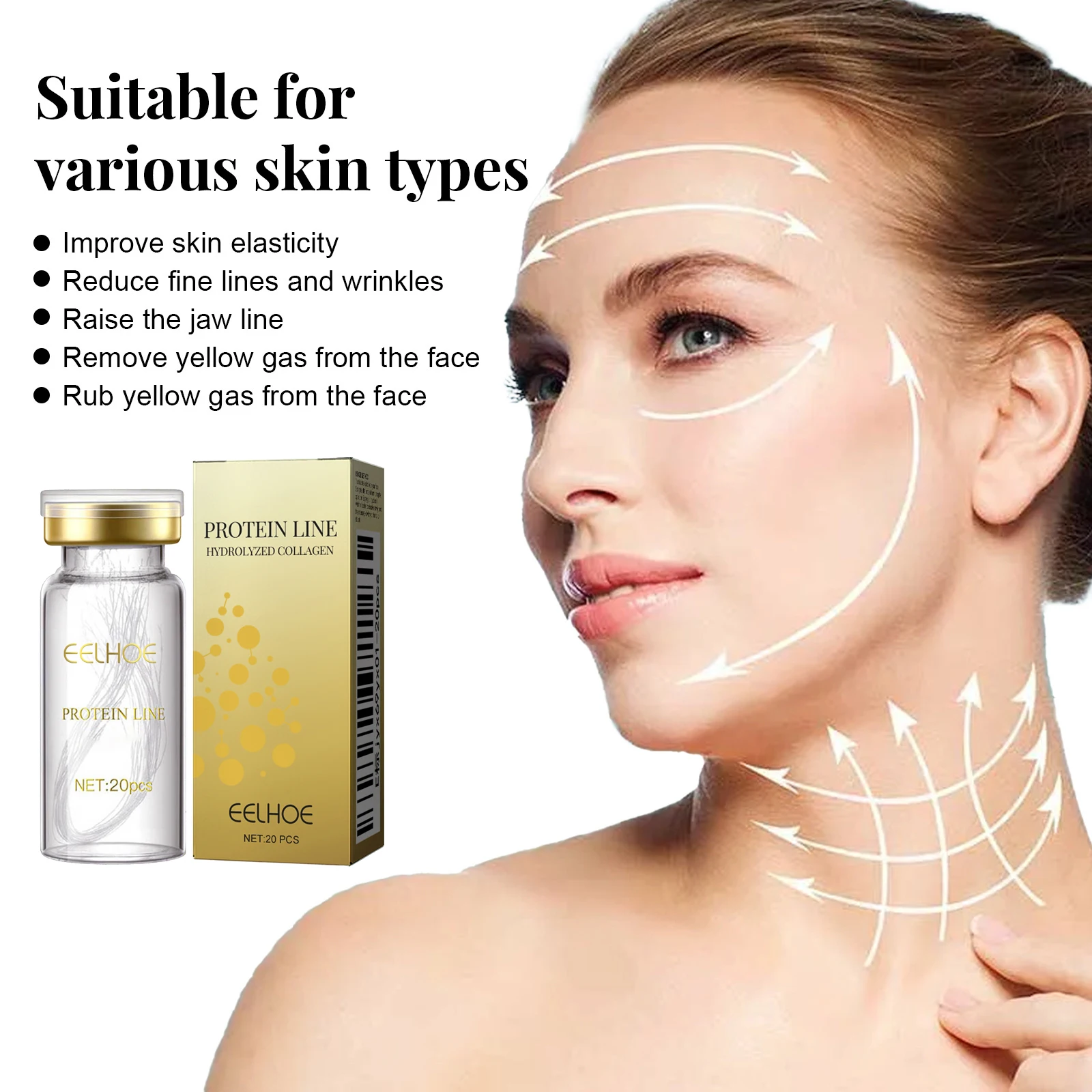 Collageen Draad Instant Lifting Rimpel Verwijderaar Oplosbare Proteïne Draden Serum Set Absorbeerbare Gezicht Filler Anti-Aging Huidverzorging