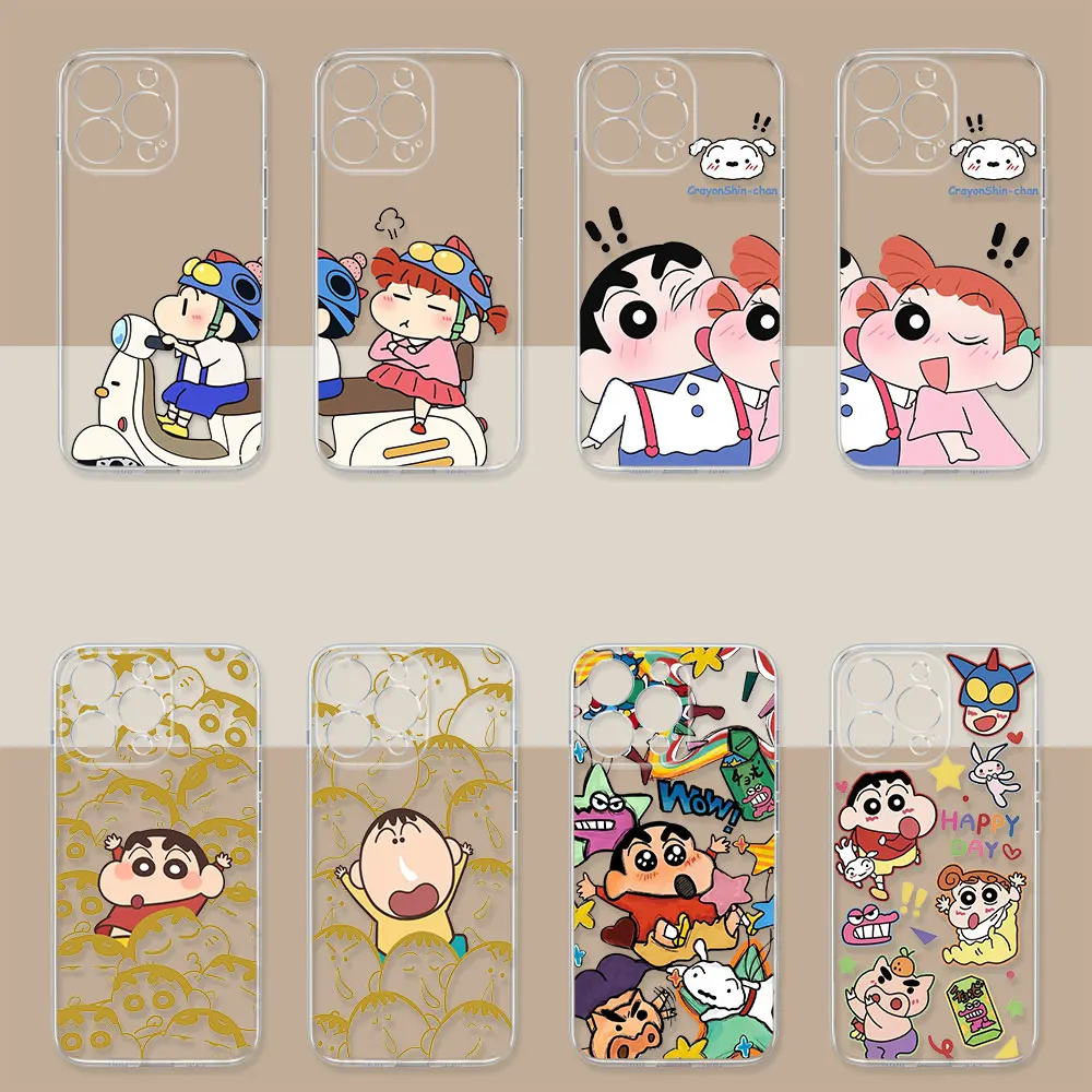 

Cute C-Crayon S-ShinChan Lovers Case for Samsung Galaxy S25 S24 S23 S22 S21 Ultra S20 S10 Plus Fe Coque Transparent Phone Cover