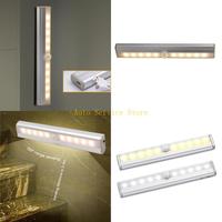 462A Motion Night Lamp Under Cabinet Lights 10 LEDs Closet Kitchen Wardrobe Stairway Hallway Night Light Rechargeable