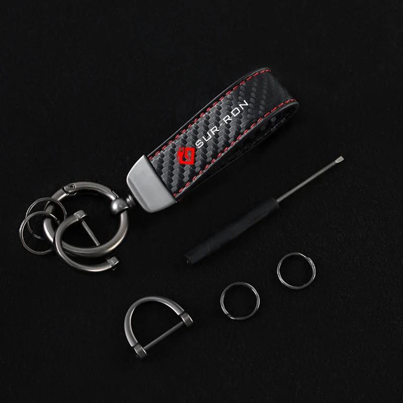 

New carbon biber Leather motorcycle KeyChain Horseshoe Buckle Jewelry for surron sur-ron light bee lightbee x Electric Off-road