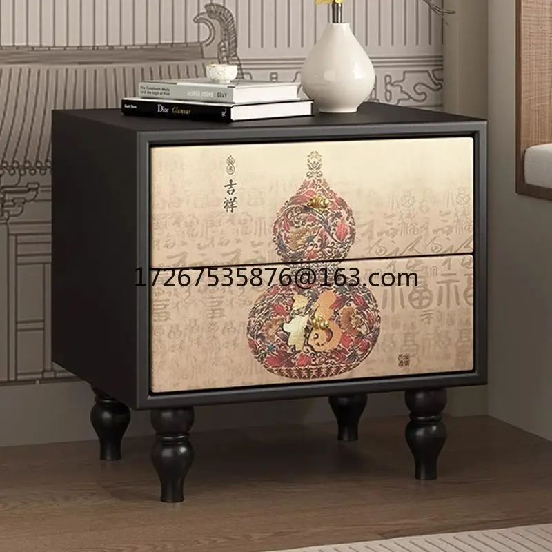 

Retro bedside table medium ancient style new Chinese style simple modern bedroom bedside storage cabinet