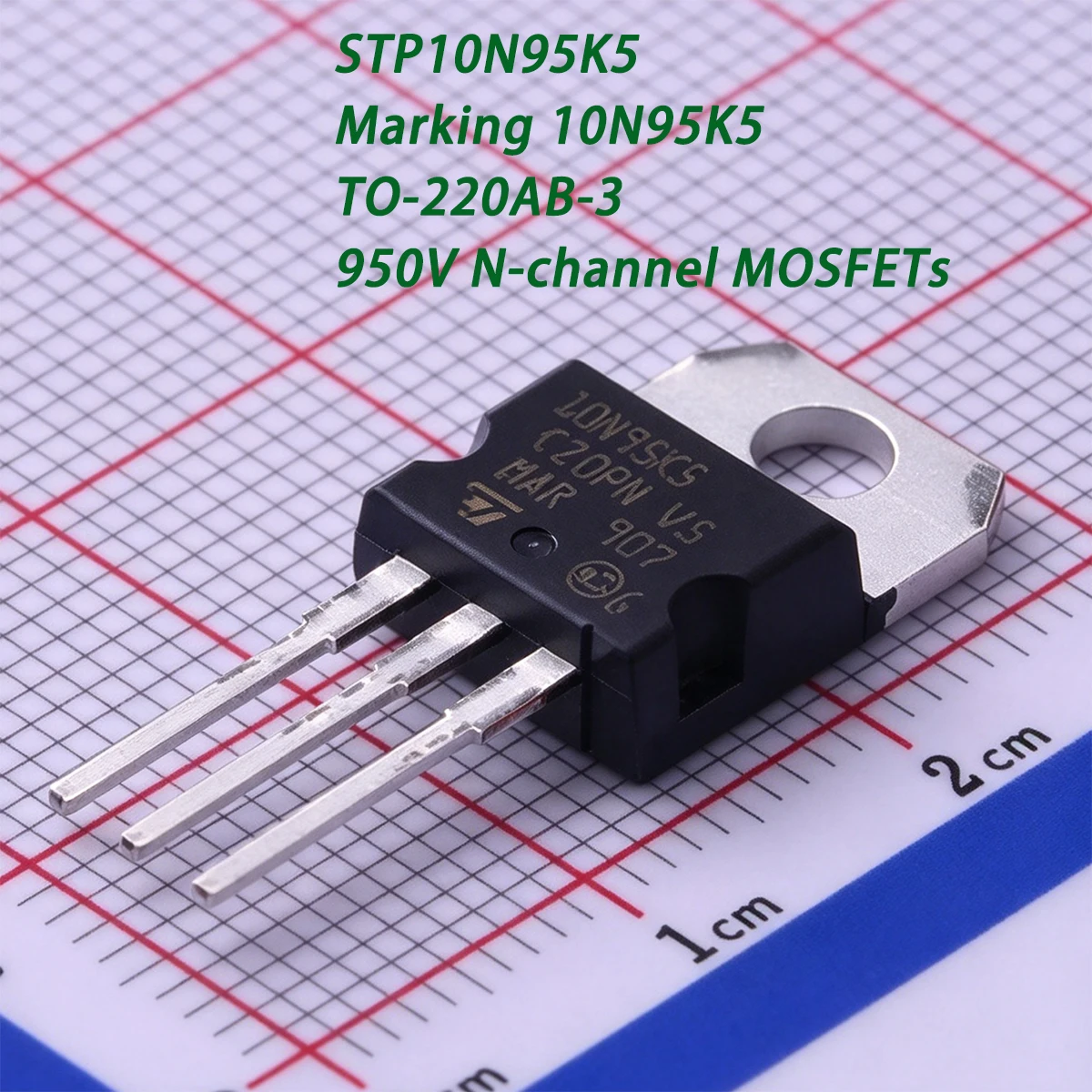 1PCS STP10N95K5 Marking 10N95K5 TO-220AB-3 950V 8A 800mΩ 130W 0.8Ω N-channel NEW Original Field-Effect Transistor MOSFET 10N95K5