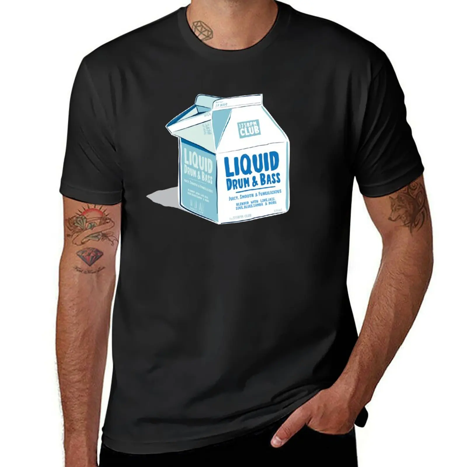 

Liquid Drum & Bass Juice Carton ( 175 Bpm Club ) T-Shirt basketball graphic tees Man t-shirt graphic tee shirt T-shirt men