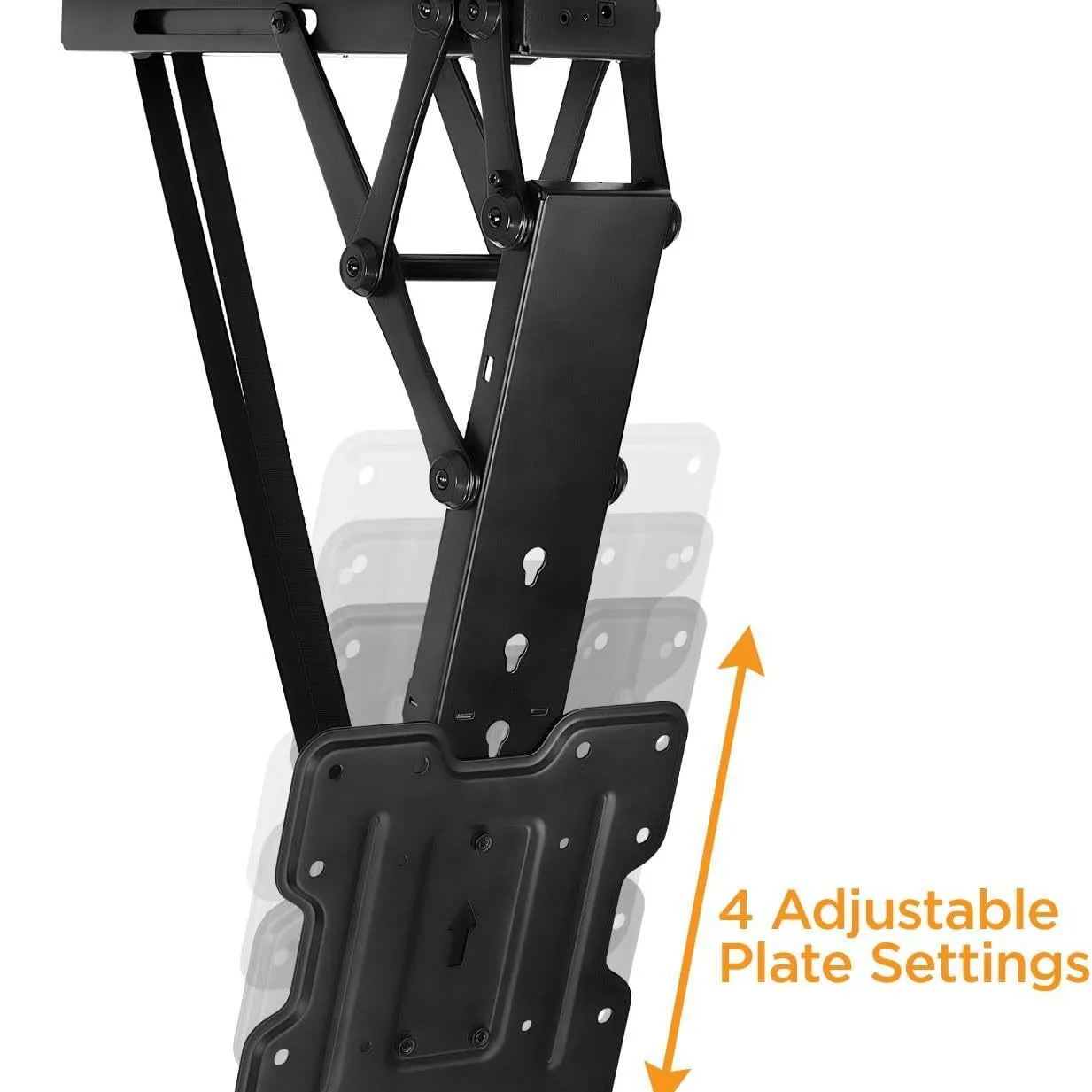 Electric Fireplace TV Wall Mount | Remote Control Electric Drop-Down Fireplace Rack Mounting Bracket Weighs Up to 77 Lbs