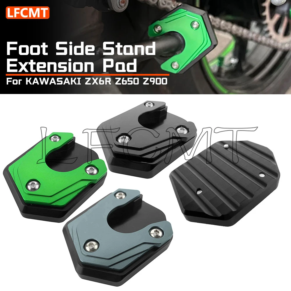 CNC soporte ampliador almohadilla de soporte de pie placa de extensión de caballete lateral apto para KAWASAKI ZX6R ZX10R ER 6N/6F NINJA 650 1000 Z900