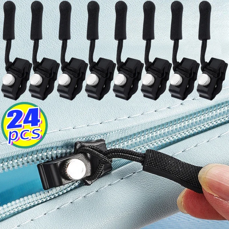 4/24pcs Zipper Repair Kit Universal Instant Zipper Repair Replacement Zippers Sliding Teeth Rescue Zippers Head 3 Different Size