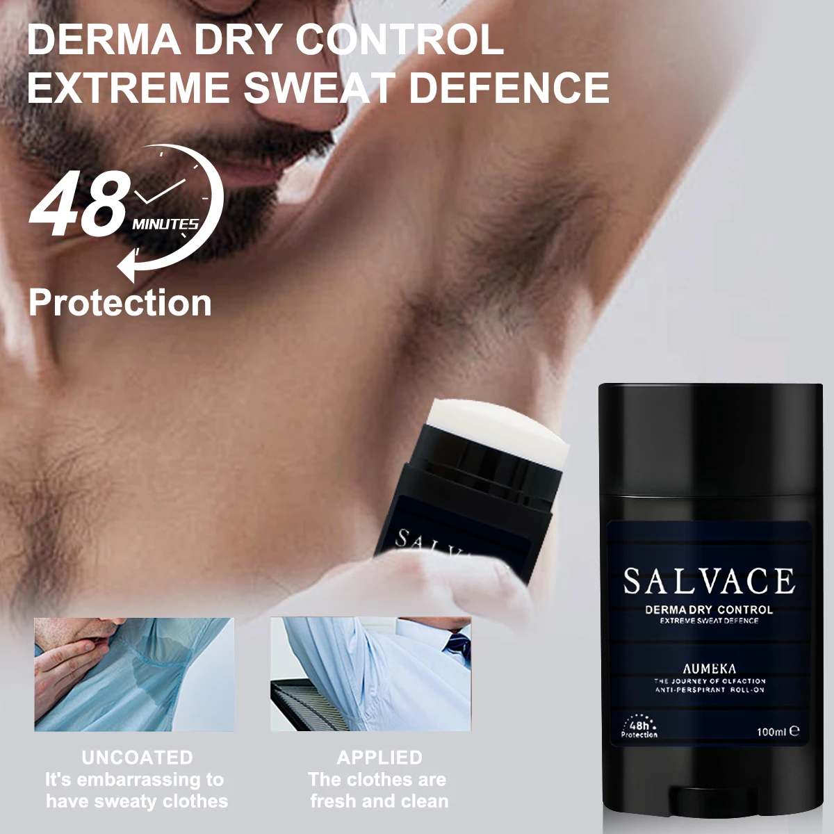 Barra desodorizante Natural para hombre, cuidado de las axilas, elimina el olor eficiente, crema aromática refrescante y duradera, prevención de olores de las axilas