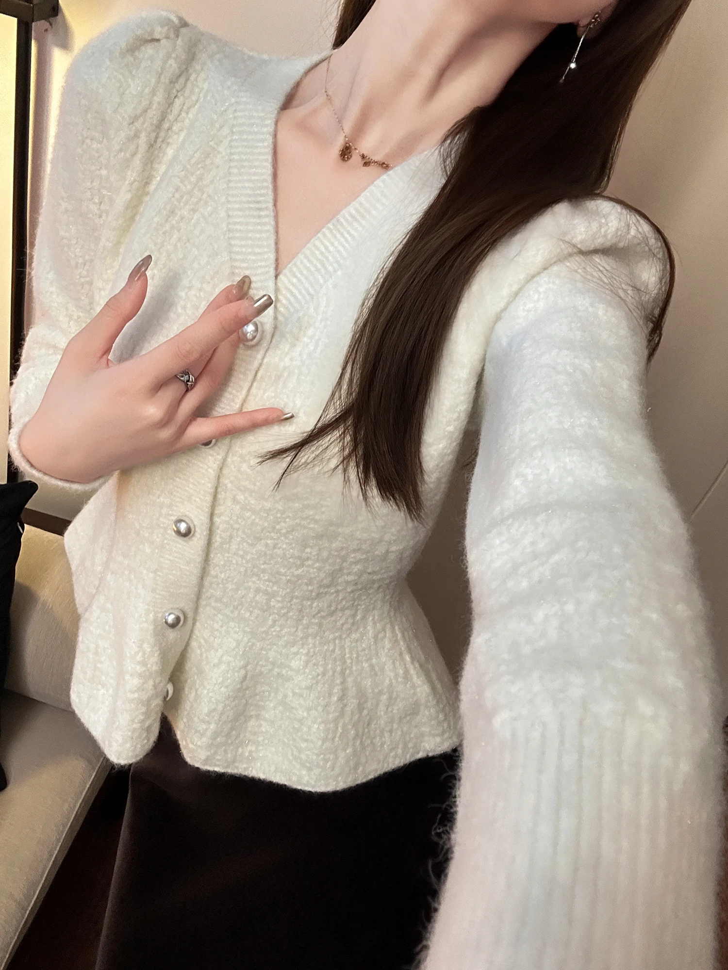 

You See Cloud Skin Knitted ort V-ne Open Cardigan Women's Soft Stretchy Commute Sle Long-lasting Relaxism 3D Tailoring