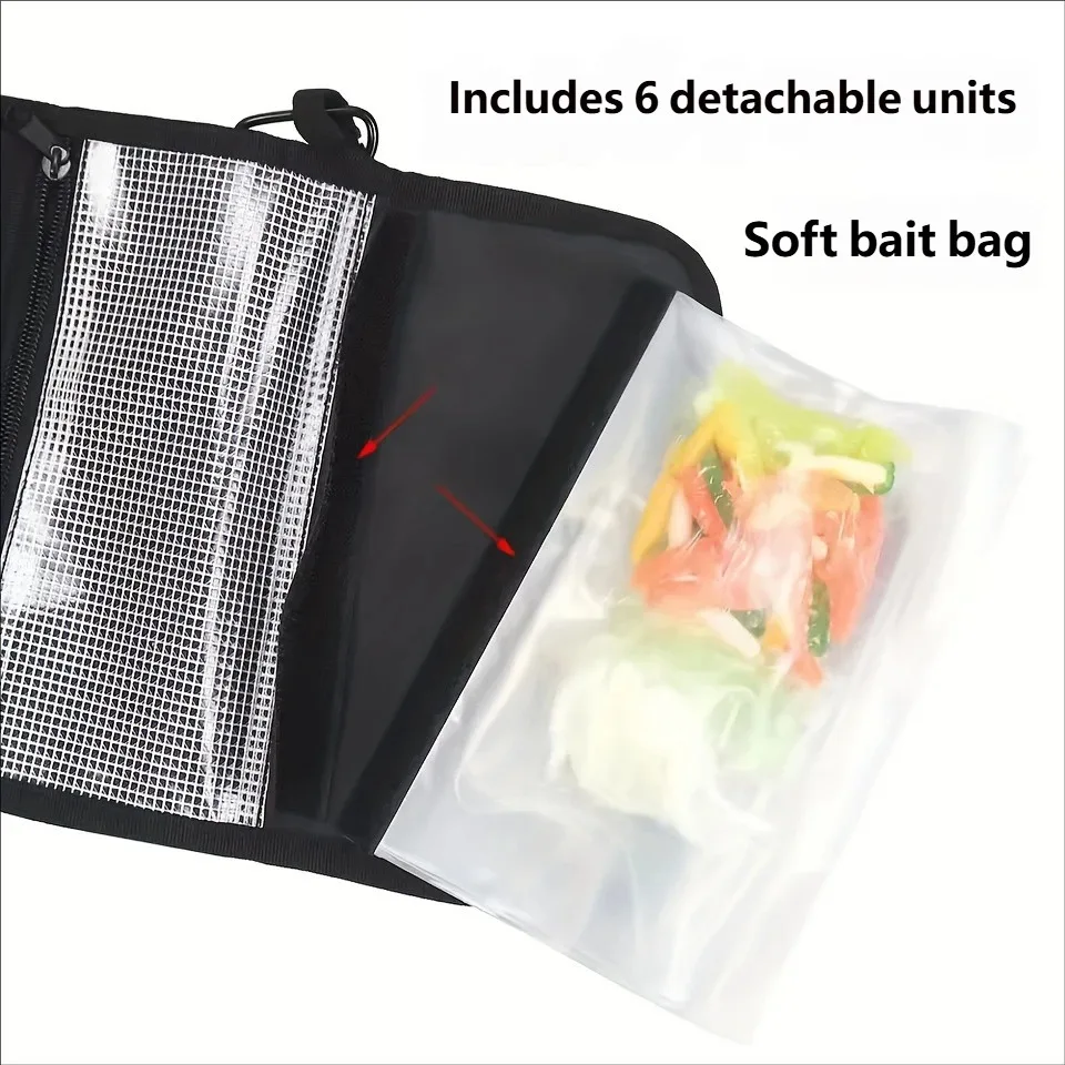 Luya Fake Bait Bag PVC Inner Bag Partitioned Waterproof Storage Bag Fishing Sorting Accessories Storage Bag