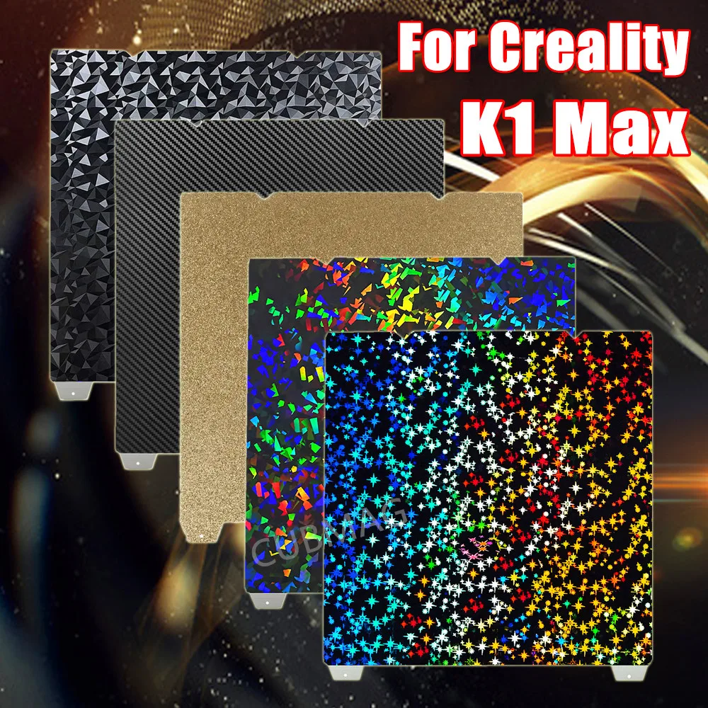 

For K1 Max Build Plate PEI Sheet PEO PET H1H Double Side 3D Printing Spring Steel Sheet for Creality K1 Max Heated Bed 310x315mm