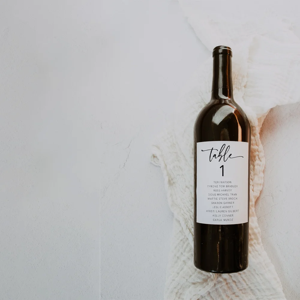 Personalized Seating Chart Wine Label, Modern Minimal Seating Chart, Customized Wedding Seating Plan - view 3