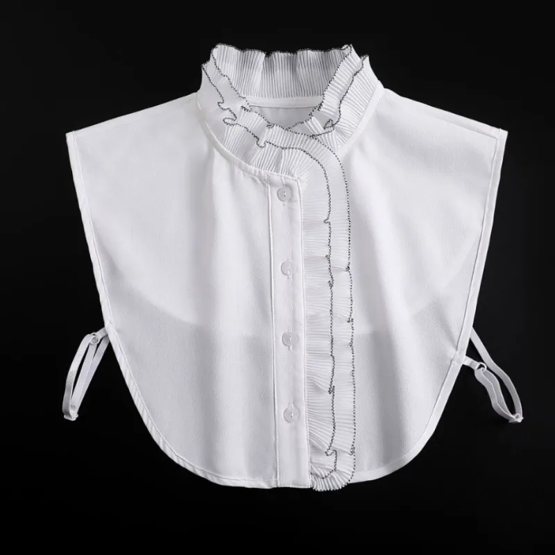 Classic Lady Shirt False Collar For Womens Shirt Lace Half Detachable False Faux Collar Tie False Collar Decorative