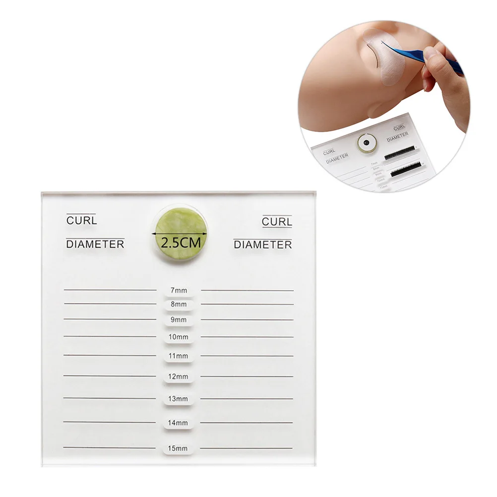 Placa de escala de cílios acrílico dupla face branca para extensão de cílios suporte de cola jade uso doméstico ferramenta cosmética