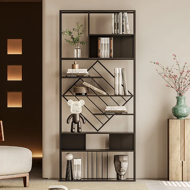 Tea room, iron art museum, ancient shelves, tea display racks, display racks, living room office partitions, bookshelves, floor