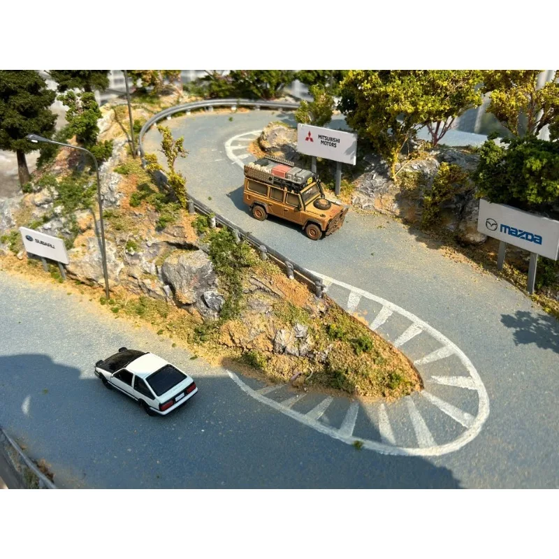 Car miniature car model highway mountain road scene