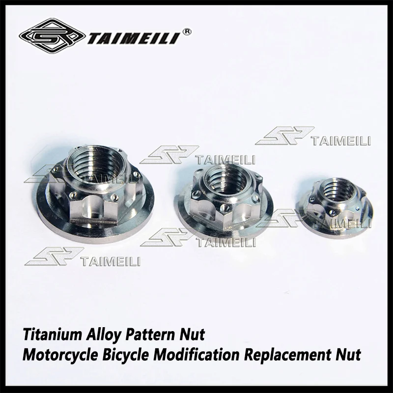 TAIMEILI Titanium Alloy Pattern Nut M5M6m8m10m12m14 Motorcycle Bicycle Modification Replacement Nut