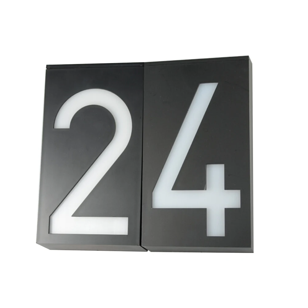 

Solar Door Number Light with High Brightness LED Home Security Waterproof Solar Powered Doorplate Number 2 Plaque