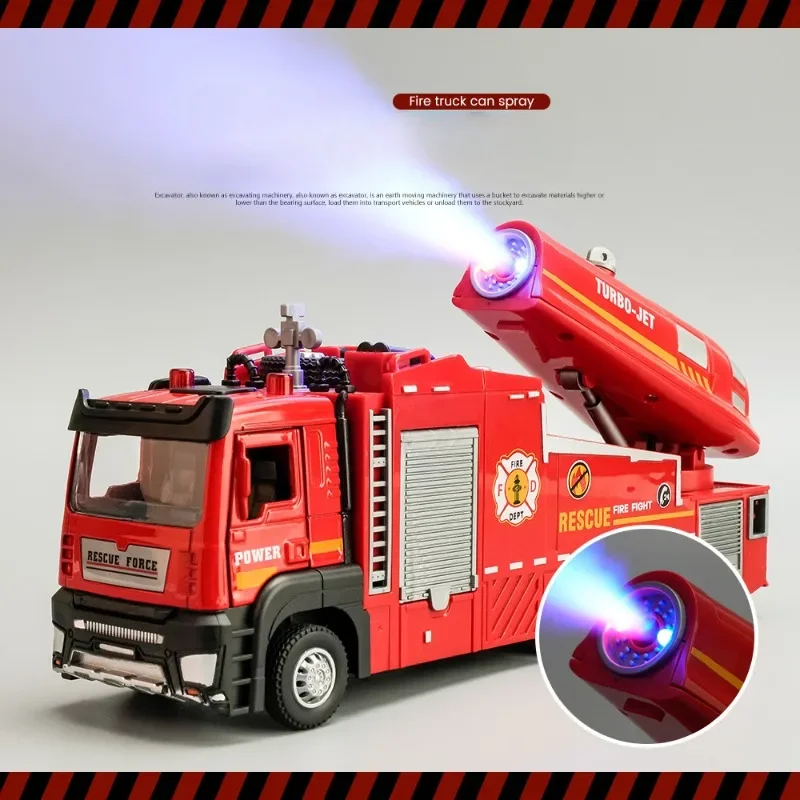 Spray Fire Engine Model Children Car Toy Children Sound Light Diecasts Toy Vehicles Toy for Kids Boy Birthday Gift Fire Truck