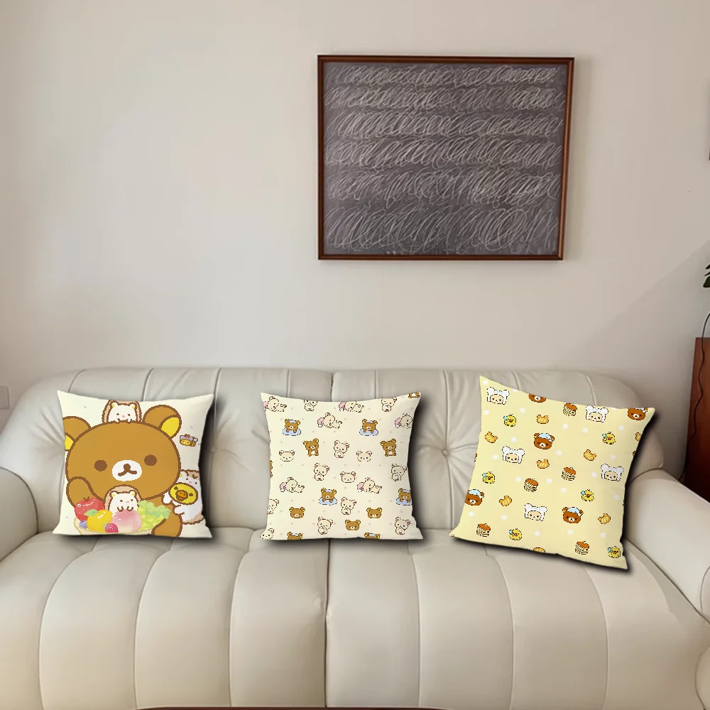 Cartoon Cute Bear cushion cover For Bedroom Car Coffee R-Rilakkuma Shop Room and Living Room Sofa Decorative Pillow Cover Case