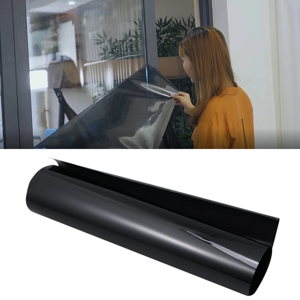 

1mx0.3m Heat Insulating Window Sticker Black Glass Film for Home Office Store Uv Protection Privacy Decoration Window Sun Block