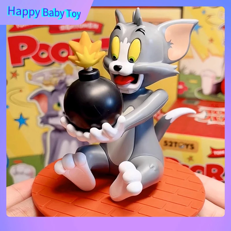 

100% натуральная 52 игрушки Tom And Jerry The Unlucky Tom Cat And Mouse слепая коробка для настольных украшений коллекция милых моделей животных подарки