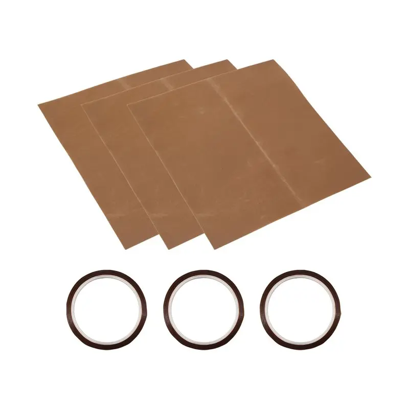 ABFU-For Heat-Press 15X15 And 3 Rolls 10Mm For Heat-Transfer Tape 3Pcs -Sheets Non-Stick Transfer Sheet Set