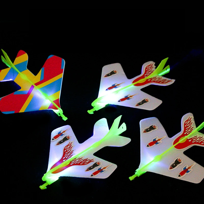 مضيئة المنجنيق طائرة مقلاع لعبة الأطفال في الهواء الطلق النشاط لعبة طائرة DIY بها بنفسك ضوء فلاش طائرة لعبة مجسمة هدايا مضحكة #3