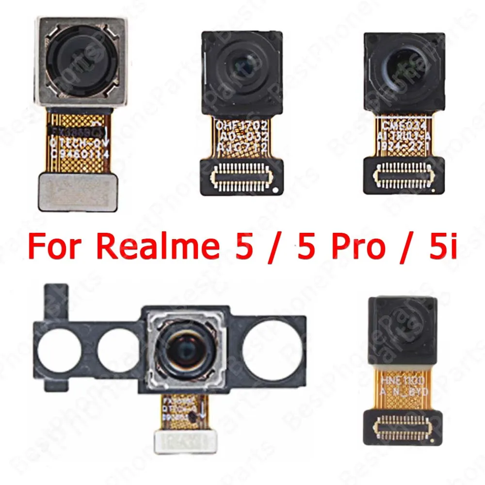 

Front Back View Camera Module For Realme 5 Pro 5i 5Pro Backside Flex Cable Rear Selfie Camera Replacement Spare Parts