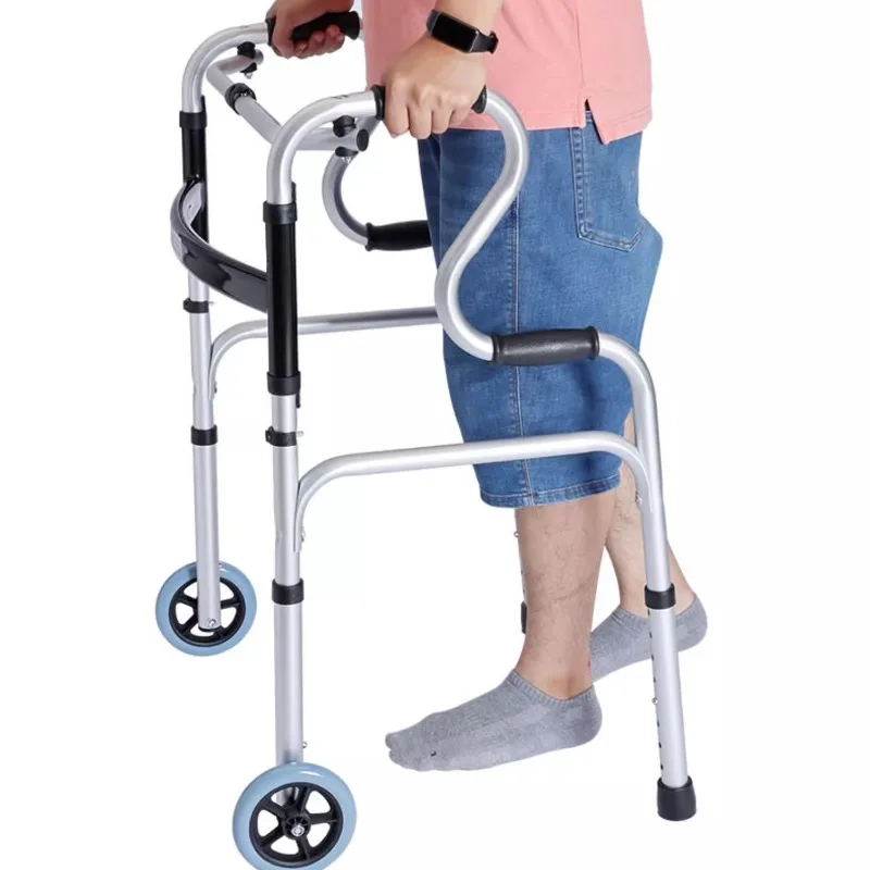 Aluminum Alloy Mobility Walkers Rehabilitation Walking Frame Elderly Shower Chair Commode Chair Foldable Walkers for The Elderly