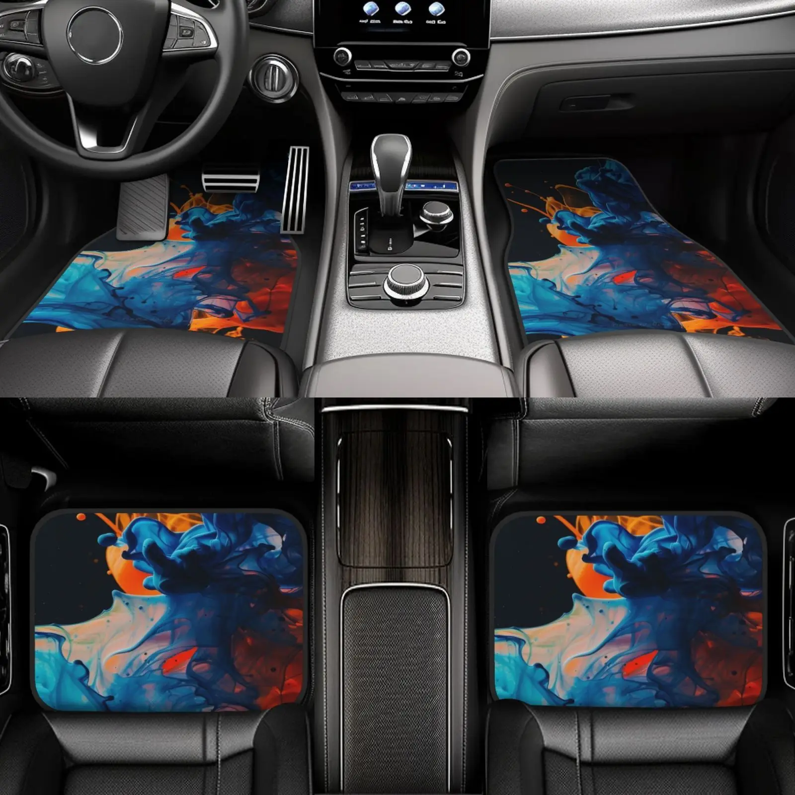 4pcs High-Density Car Mats- All-Season Universal- Simple Installation- Fits All Models, Interior Car Care, Sleek Design, Univer