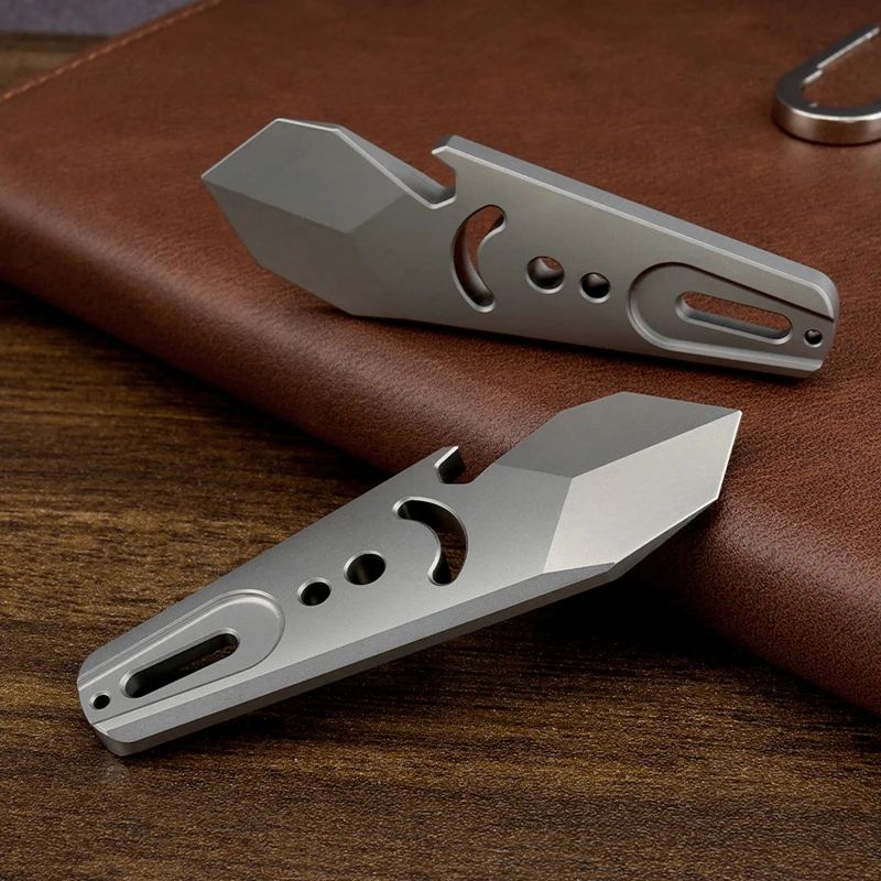 Outdoor Portable EDC Multifunctional Titanium Alloy Pry Bar Bottle Opener Car Emergency Window Breaking Tool
