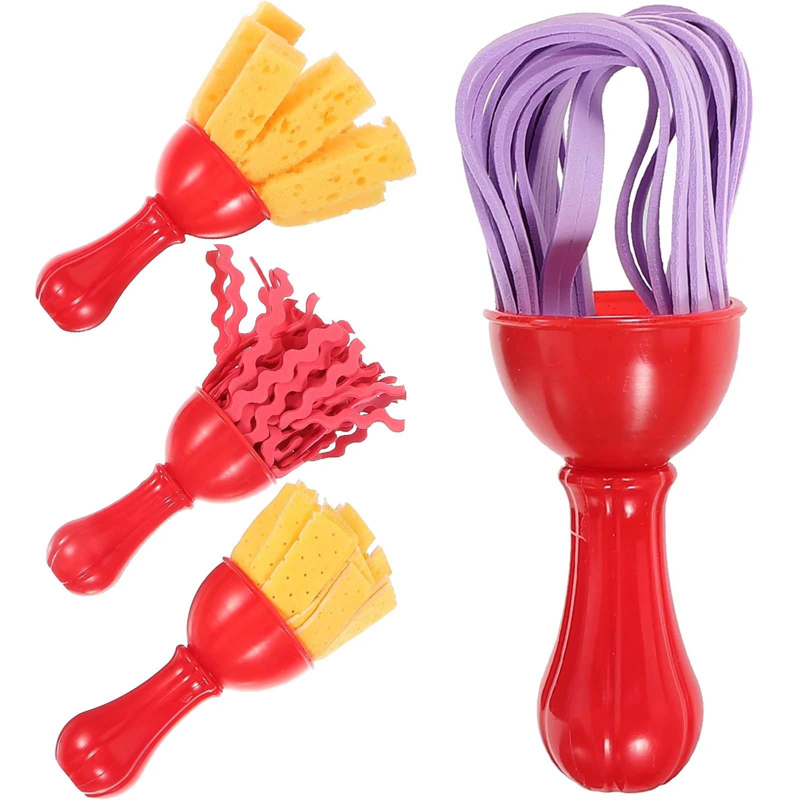 

4 Pcs Kids Sponge Painting Brushes Durable Plastic H les Art Crafts Tools DIY Safe Washable Reusable Preschool Kindergarten