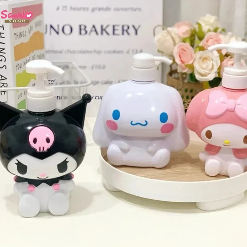 Sanrio Cinnamoroll Kuromi My Melody Anime Bottle Kawaii Large Capacity Tumbler Bottle Shampoo Bottle for Shower Gel Hand Soap