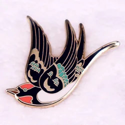 Retro Swallow Tatto Art Enamel Pin Bird Brooch Badge Jewelry Gifts
