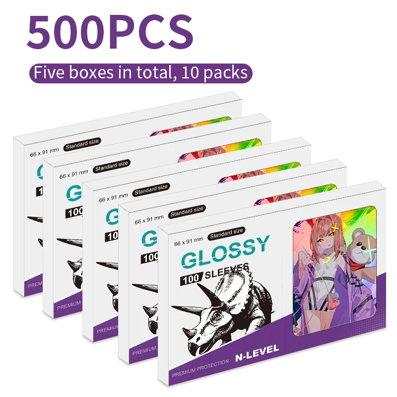 

66x91mm 500PCS laser Anime Card Sleeves Trading Card Sleeves Card Protector for YGO Game Cards