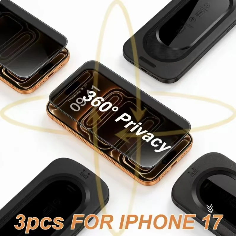 

1-3Pcs 360 Anti-Peep Privacy Glass With Thick Glue For iPhone 17 17Pro Max 17Pro 17Air Bubble-Free Screen Protector