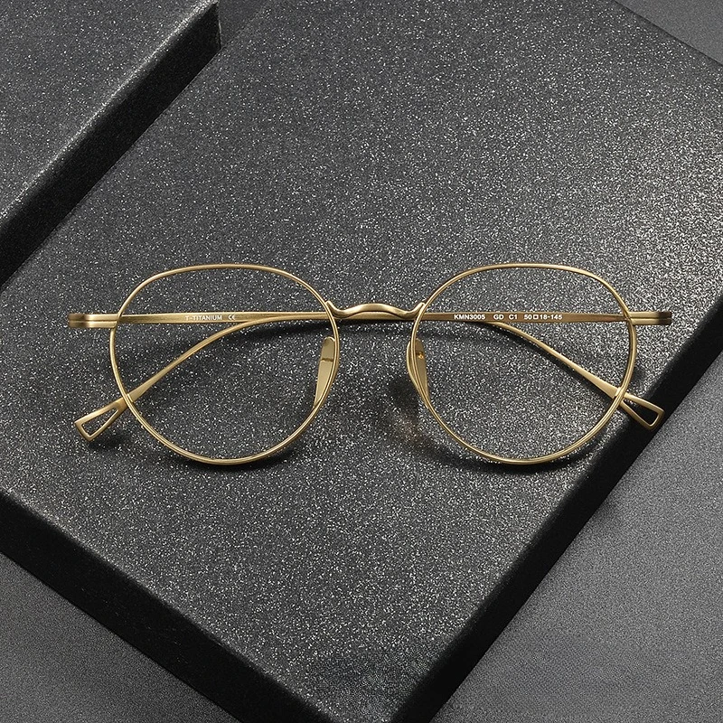 

Japanese Titanium Retro Lightweight Myopia Men Designer Glasses Frames KMN3005 Eyeglasses Women Oval Handmade Anti-blue Light