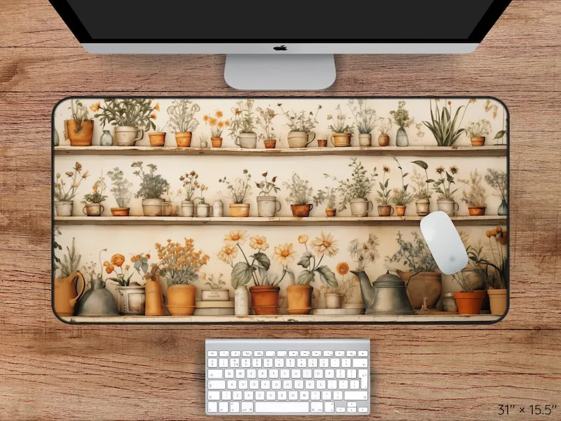 

Indoor Plant Desk Mat, Non-slip Waterproof Gaming Mouse Pad,office and Gaming Desk Decorative Mat, The Perfect Gift for Friends.