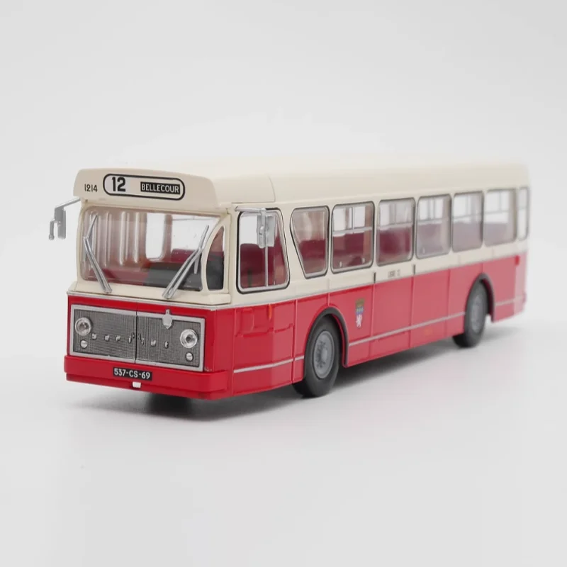 Diecast 1:43 Scale Berliet PCM-U 1965 Bus Alloy Vehicle Model Finished Simulation Collection Decoration Gift Toys Display