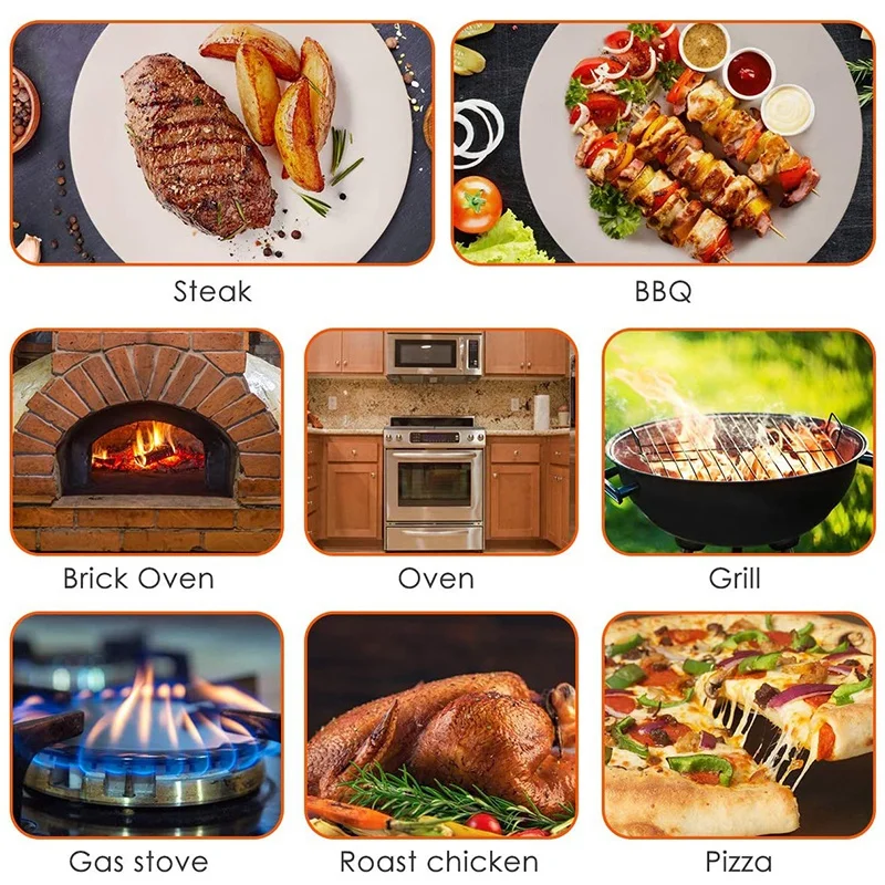 B60APizza Stone, Round Pizza Stone For Grill and Oven, Making Pizza, Steak,Thick Inch Cordierite Pizza Pan,Cooking & Baking