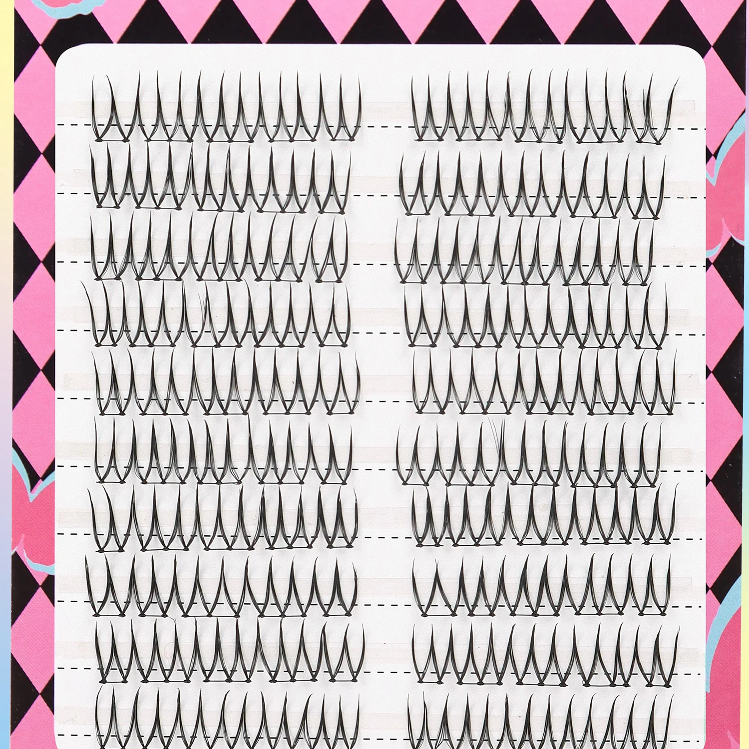 100 clusters, natural eyelash clusters, V-shaped, U-shaped, female eyelashes, DIY self-grafting eyelashes, natural thin stems, distinct and clear definition, soft and comfortable, suitable for daily m image 3