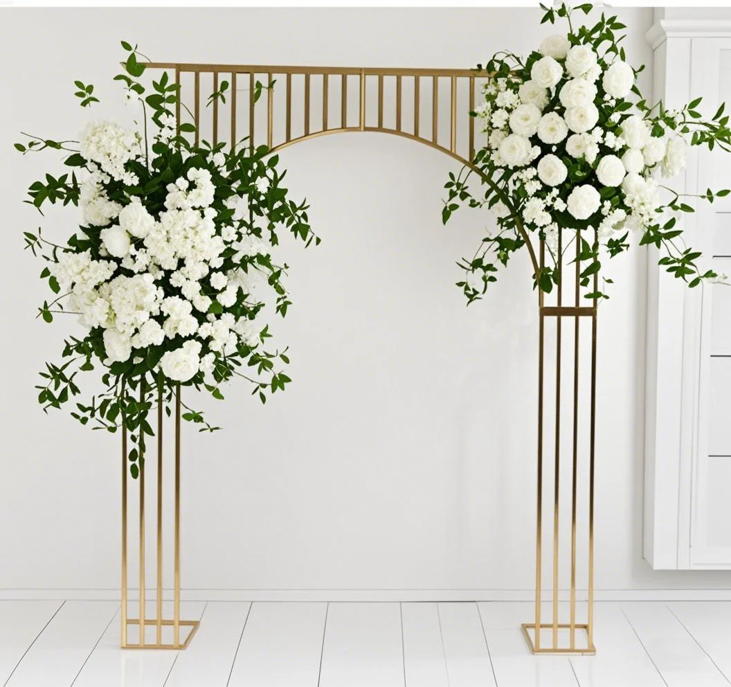 1pcs/3pcs)Birthday Party Photo Backdrop Arch Wedding Arch Artificial Silk Flowers Metal Frame Arch