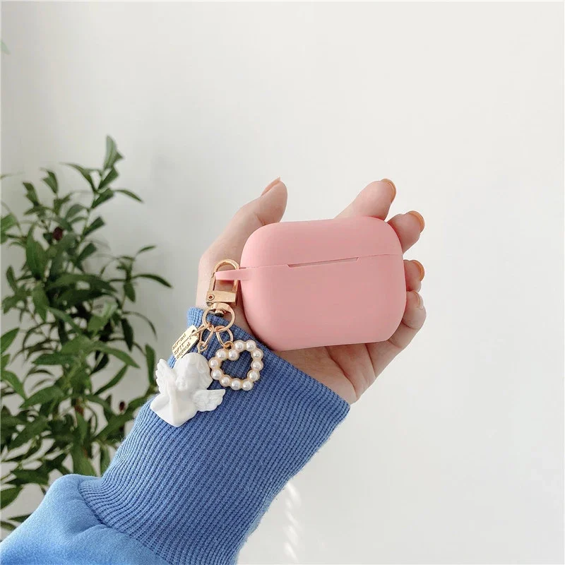 シリコンAirpodsProケース,レトロ,ラグジュアリー,パール,ストロベリー,2020