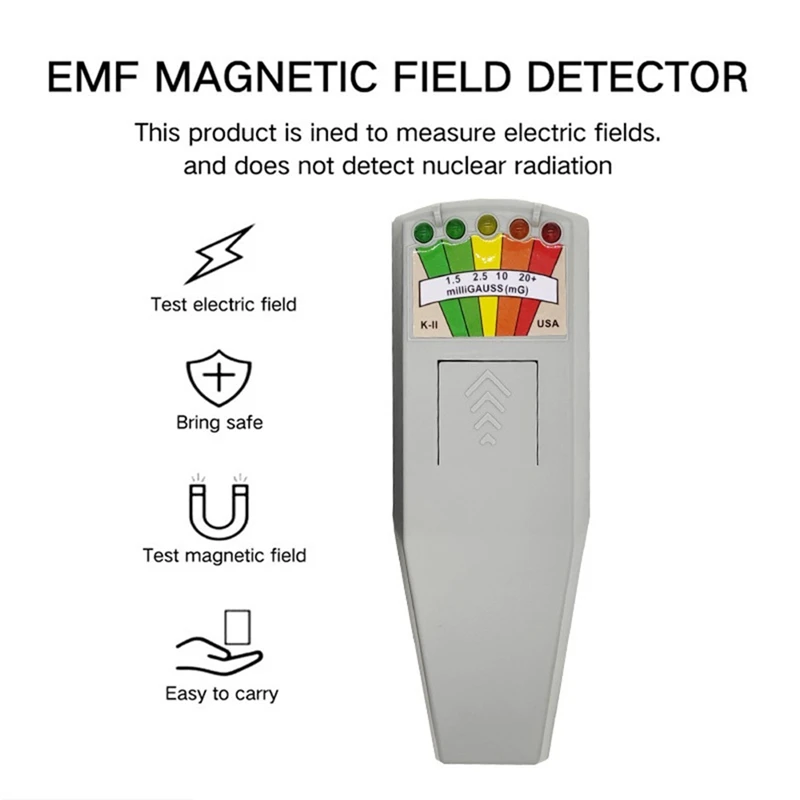 K2 Digital Electromagnetic Field Radiation Tester Meter Part Handheld 5 LED Gauss EMF For Ghost Hunting Personal Safety