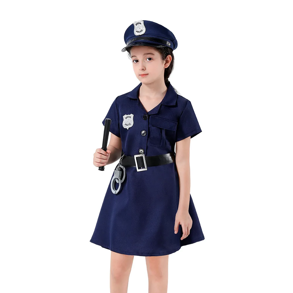 Costume uniforme Cosplay della polizia professionale a basso prezzo per bambini Halloween per bambini con accessori