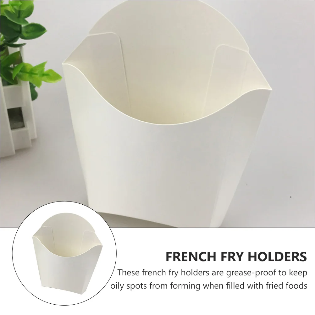 50 Pcs Yogurt French Fries Box Popcorn Containers Paper Fancy Small Snack Holder